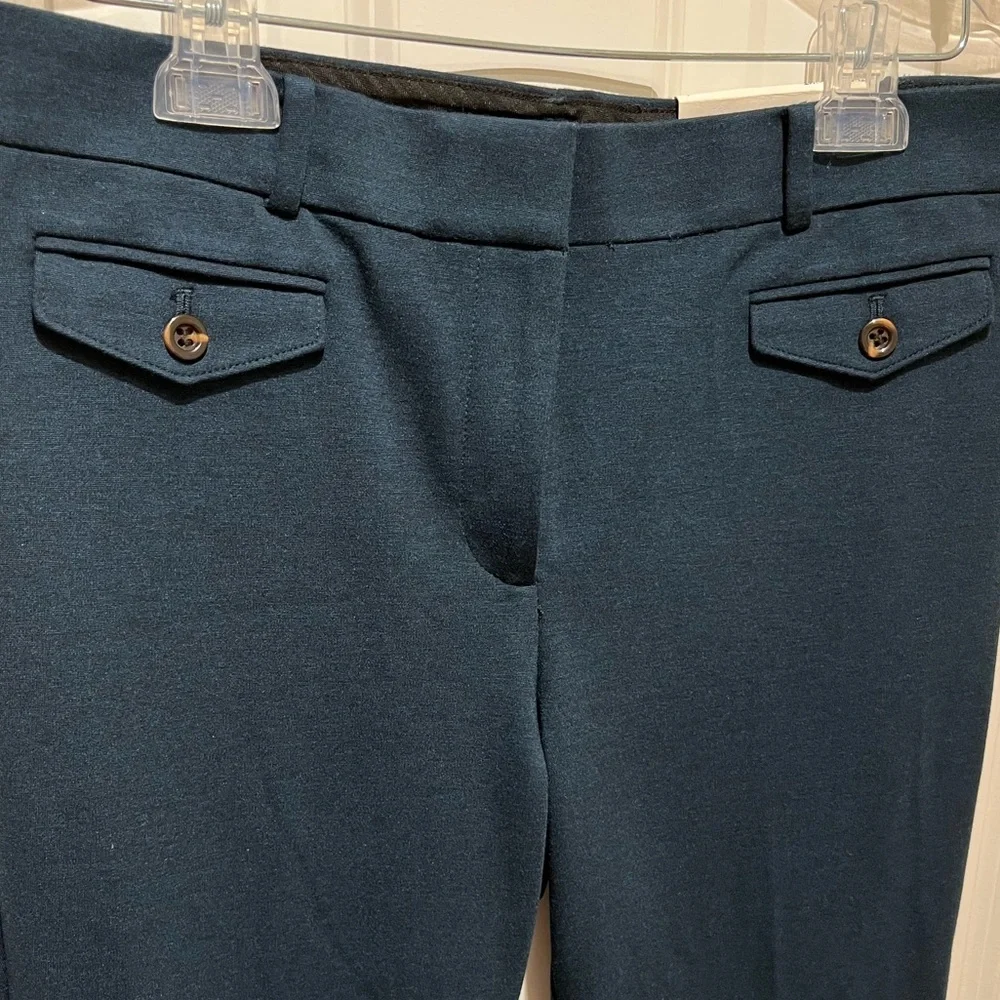 NWT Ann Taylor Straight Pants with Two Front Flap Pockets in Dark Teal size 4 - Picture 3 of 14